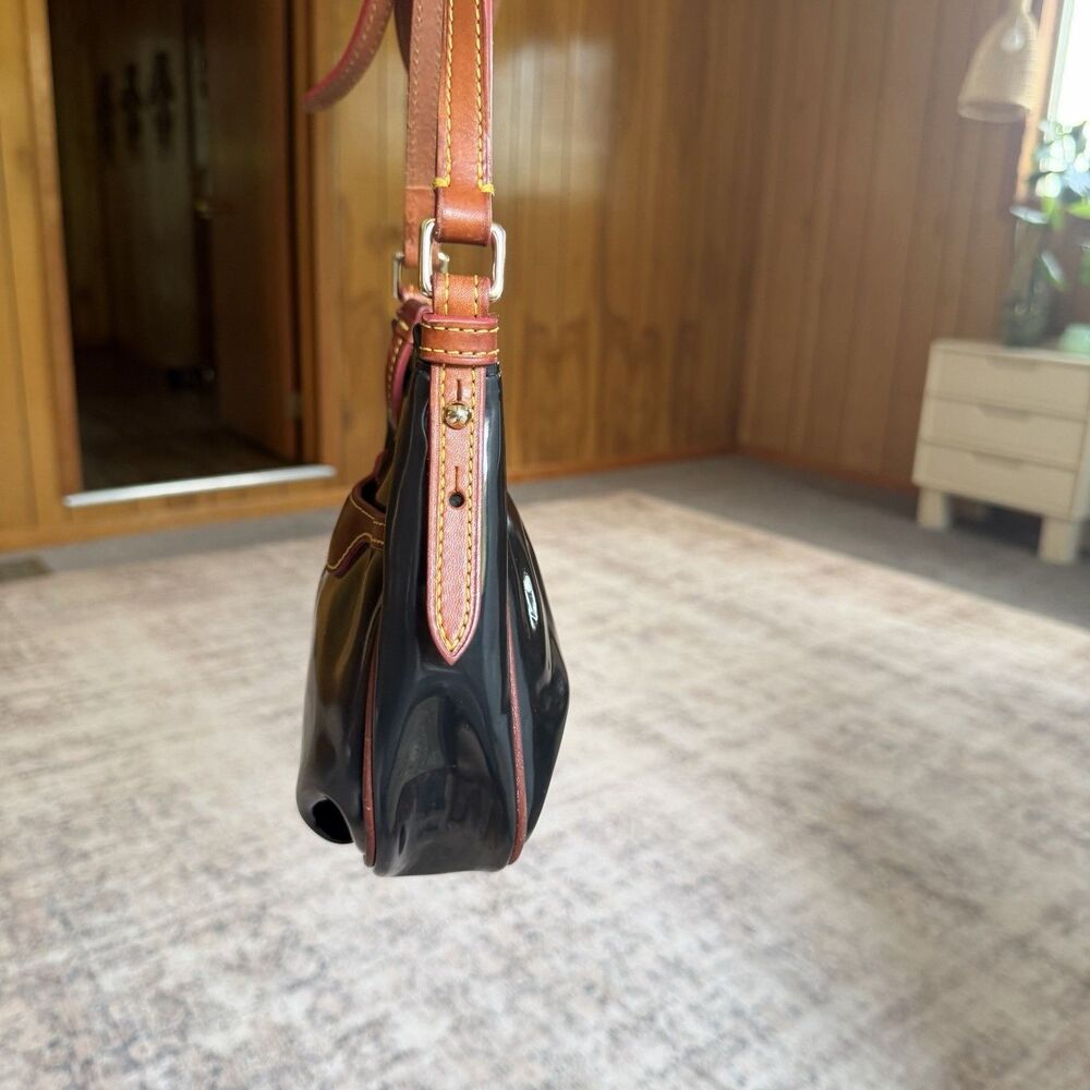 Dooney & Bourke Mini Margot Crossbody Bag Black Nylon Brown Leather Classic - Picture 5 of 16